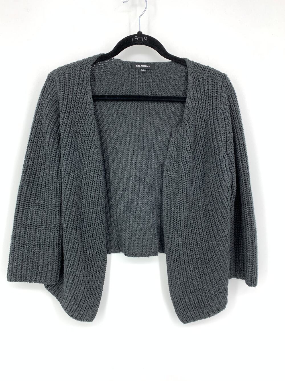 525 America Women's Size Small Gray Cropped Shurg Cardigan Sweater